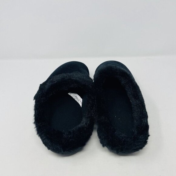 Isotoner Womens 7.5/8 Velour Boxed Clog Slippers Faux-Fur Trim in Black $40 137 - Picture 4 of 9
